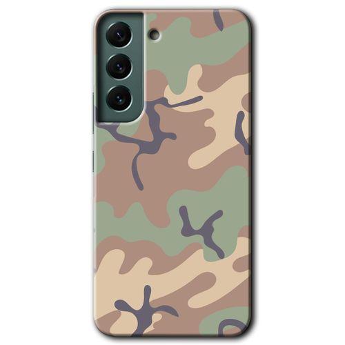 MRCİLETİSİM Samsung Galaxy S22 Plus Kılıf HD Desen Baskılı Arka Kapak + Temperli Cam - Kamuflaj 29