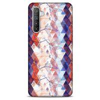Oppo Realme XT Kılıf Pastel Renkler (3) Kapak Kırmızı Lacivert