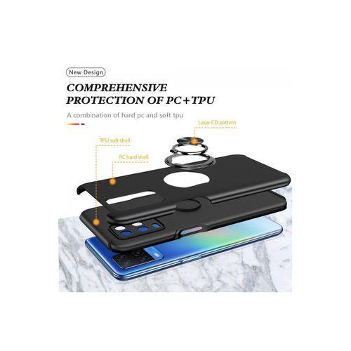 Newface Oppo A54 4G Kılıf Elit Yüzüklü Kapak - Siyah