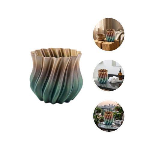 Koyu Metalik Kıvrımlı 3d Vazo Minimal Lüks Ev Ofis Dekoru