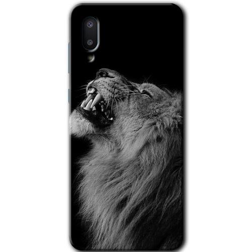 MRCİLETİSİM Samsung Galaxy A02 Kılıf Baskılı Kapak - Lion + 5D Tam Kaplayan Cam