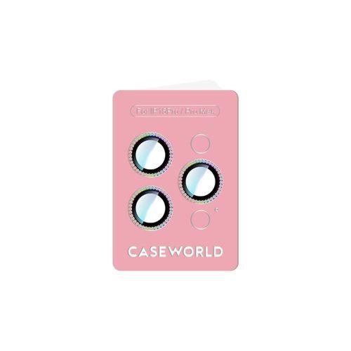 Apple iPhone 15 Pro Max CaseWorld Alloy Sparkling Diamond Serisi Taşlı Lens Koruyucu