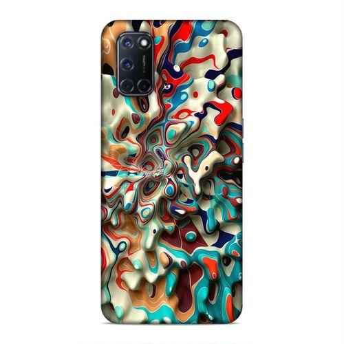 Oppo A72 Kılıf Mermer Cam Gobegi Arka Kapak Silikon Koruma Full Koruyucu