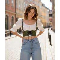 Haki Kadın Kemer Bağcıklı Korse Bel Aksesuarı - Brf1429