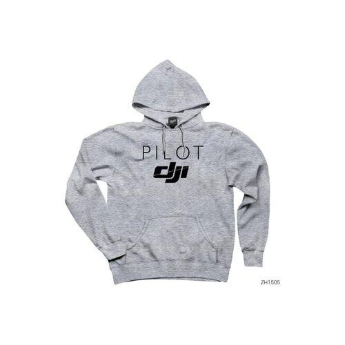 DJI Pilot Gri Kapşonlu Sweatshirt Hoodie