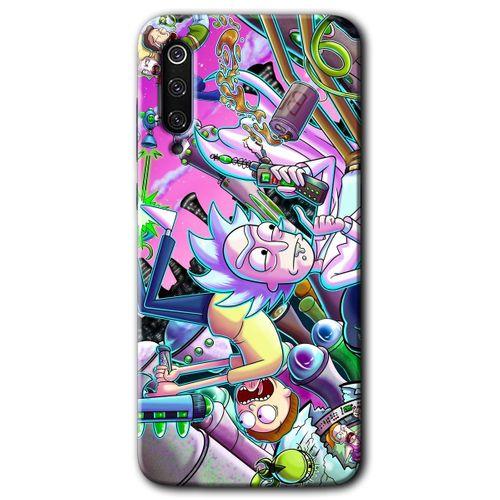 MRCİLETİSİM Xiaomi Mi 9 SE Kılıf Baskılı Kapak - Graffiti Çizgi Film + 5D Tam Kaplayan Cam