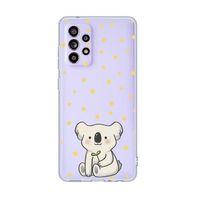 Galaxy A32 Uyumlu Koala Desenli Premium Şeffaf Silikonlu Telefon Kılıfı