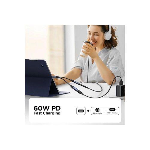 Joyroom Audio Adaptör 2İN1 (Type-C to 3.5mm+Type-C)-Siyah