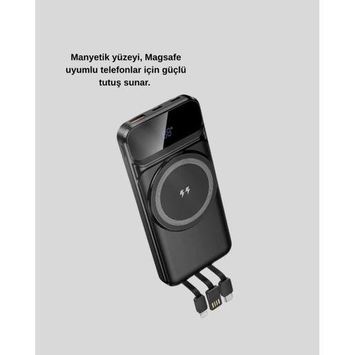 Kablosuz 15w Şarj Destekli 10000 Mah Taşınabilir Powerbank – Hızlı Şarj Özellikli