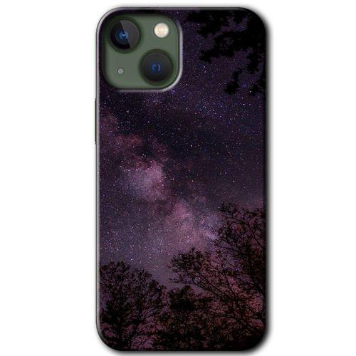 iPhone 13 HD Baskılı Kılıf + 9D Tam Ekran Koruyucu - Gece Galaksi