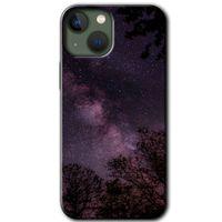 iPhone 13 HD Baskılı Kılıf + 9D Tam Ekran Koruyucu - Gece Galaksi