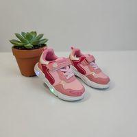 Wisco 018 Pembe Cırtlı Işıklı Bebe Kız Çocuk Spor Ayakkabı
