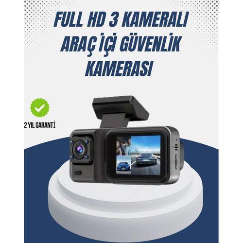 1080p Üç Kameralı Araç Kamerası Wi-fi Destekli Park Modu Ve G-sensörlü