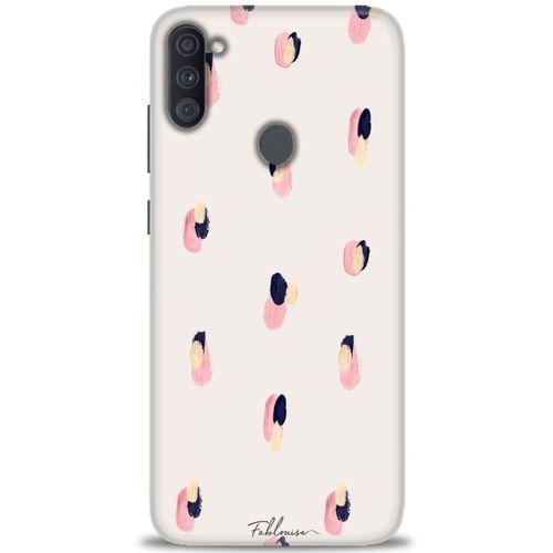 Samsung Galaxy M11 Kılıf HD Baskılı Kılıf - Pembe Lacivert + Tam Ekran Koruyucu