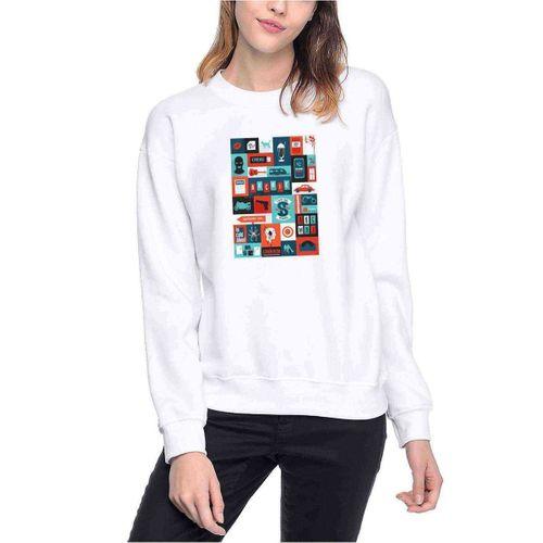 Riverdale Karma Baskılı Beyaz Kadın Sweatshirt