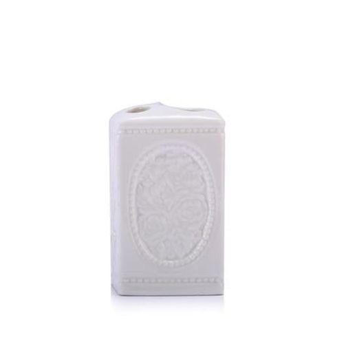 2 Adet Kalemlik Çiçekli Kare Model Seramik Ofis Gereci  8X8X11Cm