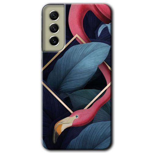 Samsung Galaxy S21 FE Kılıf HD Desen Baskılı Arka Kapak - Flamingo Yaprak