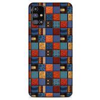 Samsung Galaxy M31s Kılıf Patchwork (16) Kalın Kılıf Turuncu Mavi