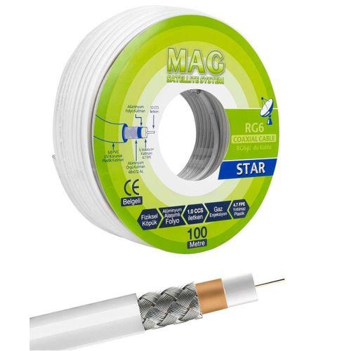Mag RG6-U4 İthal Uydu Anten Kablosu-100 Metre