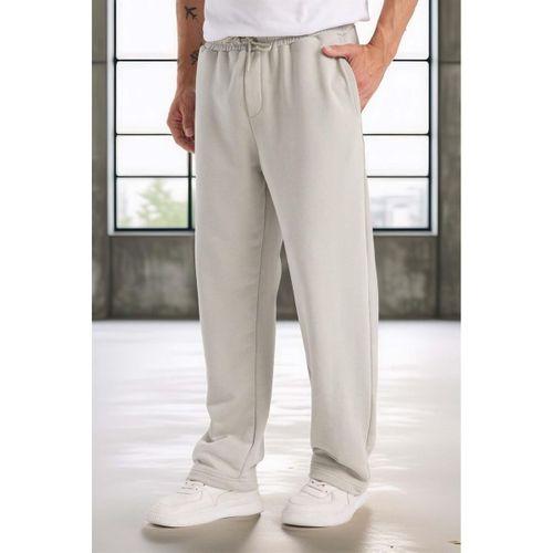 Mendes Baggy Kalıp Diagonal 3 İplik Kumaş Erkek Eşofman Altı Pantolon - Mineral Gri