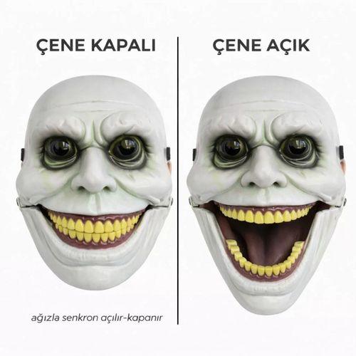 Hareketli Çene Mekanizmalı Yeşil Korku Maskesi