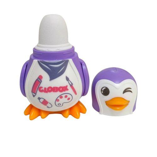 GLOBOX KALEMTRAŞ+SİLGİ (PENGUEN) ( Mor )