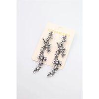 Taşlı Mercan Küpe - Siyah