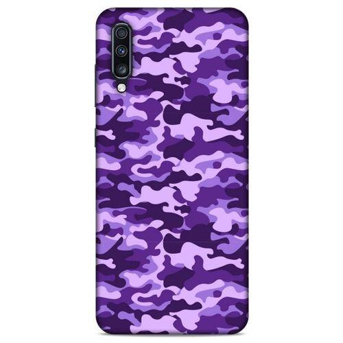 Samsung Galaxy A70 Uyumlu Kılıf Mor Delisi (13) Silikon Kap Kamuflaj