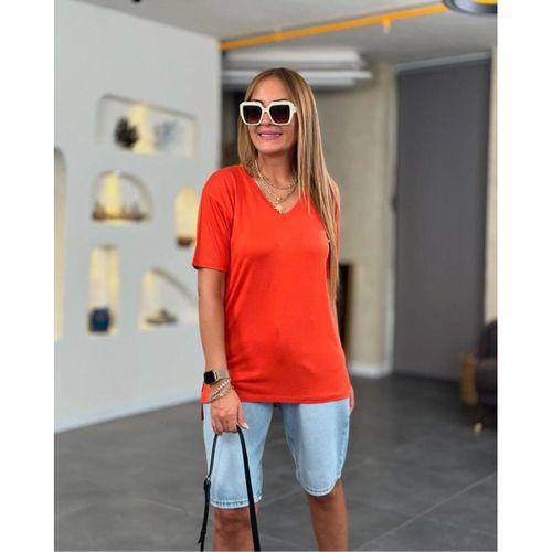 Kadın Kısa Kollu V Yaka Bluz