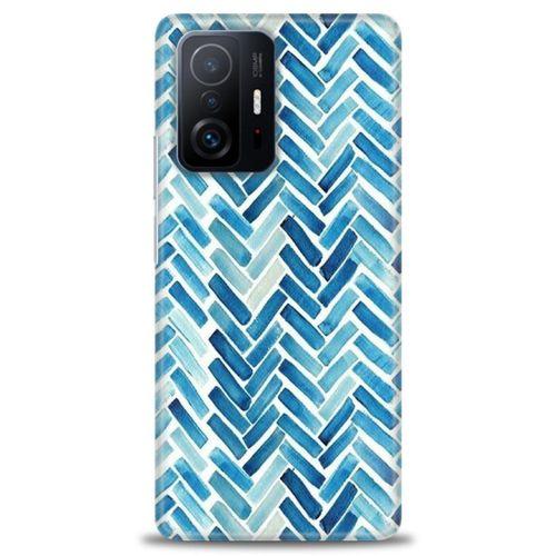 Xiaomi Mi 11T Kılıf HD Baskılı Kılıf - Mavi Çizgiler + Tam Ekran Koruyucu