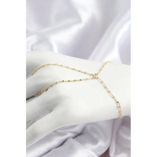 Pirinç Boncuk Zincirli X Model Gold Renk Kadın Şahmeran