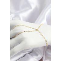 Pirinç Boncuk Zincirli X Model Gold Renk Kadın Şahmeran