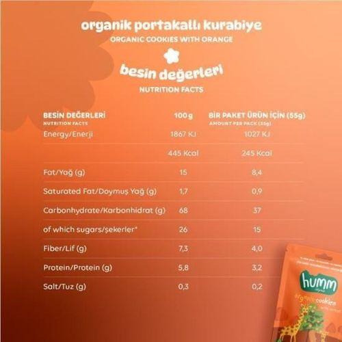 Humm Organik Vegan Portakallı Kurabiye 55 Gr