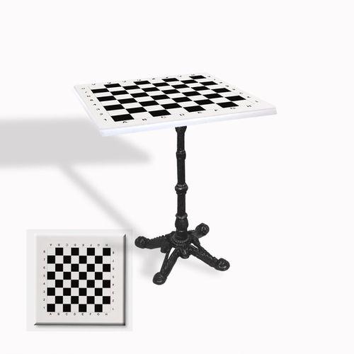 Dockers Çipa 1002 Döküm Ayak Kare Masa 80X80 cm - (Werzalit, Wermodin ve Allzalit Tabla) - Beyaz Satranç