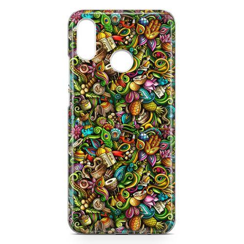 Huawei Nova 3e Kılıf Doodle Hindistan Turu Arka Kapak Koruma Desenli Full Koruyucu