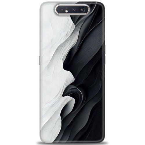 Samsung Galaxy A80 Kılıf HD Baskılı Kılıf - Black and White + Tam Ekran Koruyucu