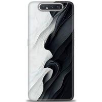 Samsung Galaxy A80 Kılıf HD Baskılı Kılıf - Black and White + Tam Ekran Koruyucu