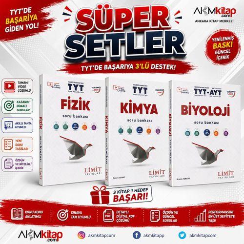 Limit Yayınları TYT Fizik Kimya ve Biyoloji Soru Bankası Seti 3 Kitap
