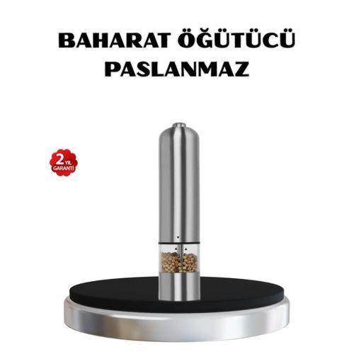 Modern Otomatik Baharat Öğütücü Seti – Pilli, Paslanmaz Çelik, Led Aydınlatmalı