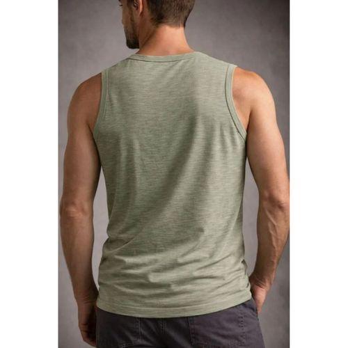 Erkek Flamlı Kumaş Sıfır Kolsuz Atlet Basic Spor Üst, Günlük Ve Fitness Kullanımına Uygun - Mint Yeşili