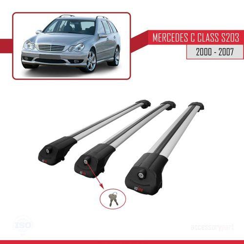 Mercedes C Class (S203) 2000-2007 Arası ile uyumlu ACE-1 Ara Atkı Tavan Barı GRİ 3 ADET BAR