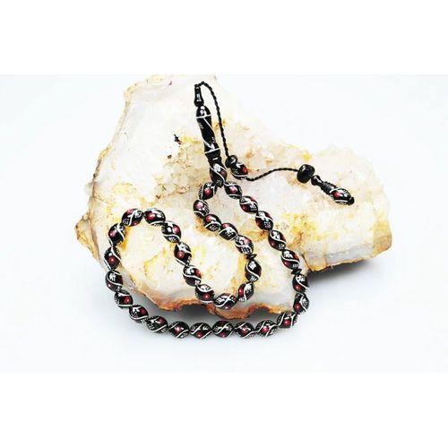 Oltu Taşı Beyzi Model Çeşmi Kırmızı İşleme Tespih