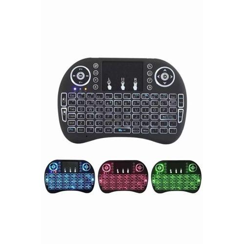 Işıklı Kablosuz Mini Klavye Ve Dokunmatik Mouse Seti Türkçe Kablosuz