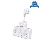 Termal Akım Korumalı 3’lü Duvar Tipi Priz 1x Usb 2x Type-c Çıkışlı Grup Priz Çoğaltıcı (3500w)