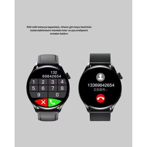 Gps’li Akıllı Saat 500 Mah Batarya Sesli Arama Bildirim Nabız Ölçer Spor Takipli