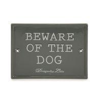 Beeztees DBL Dikkat Köpek Var Uyarı Tabelası, Seramik, Gri, 20x16cm