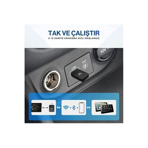 Kablosuz Carplay & Android Auto Adaptörü - Apple Ve Android Cihazlar İçin Evrensel Wireless Carplay Çevirici
