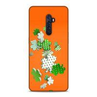 Oppo Reno 2 Kılıf Yesil Beyaz Yoncalar Arka Kapak Silikon Koruma Full Koruyucu
