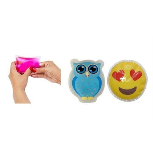 Kalp Emoji Mavi Baykuş Cep Sobası,El Isıtıcı,2 Adet Sıcak Su Torbası Pvc 9Cm