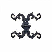 Antika Tarz Dekoratif Pirinç Süslü Menteşe - 100x90 Mm, Oksit